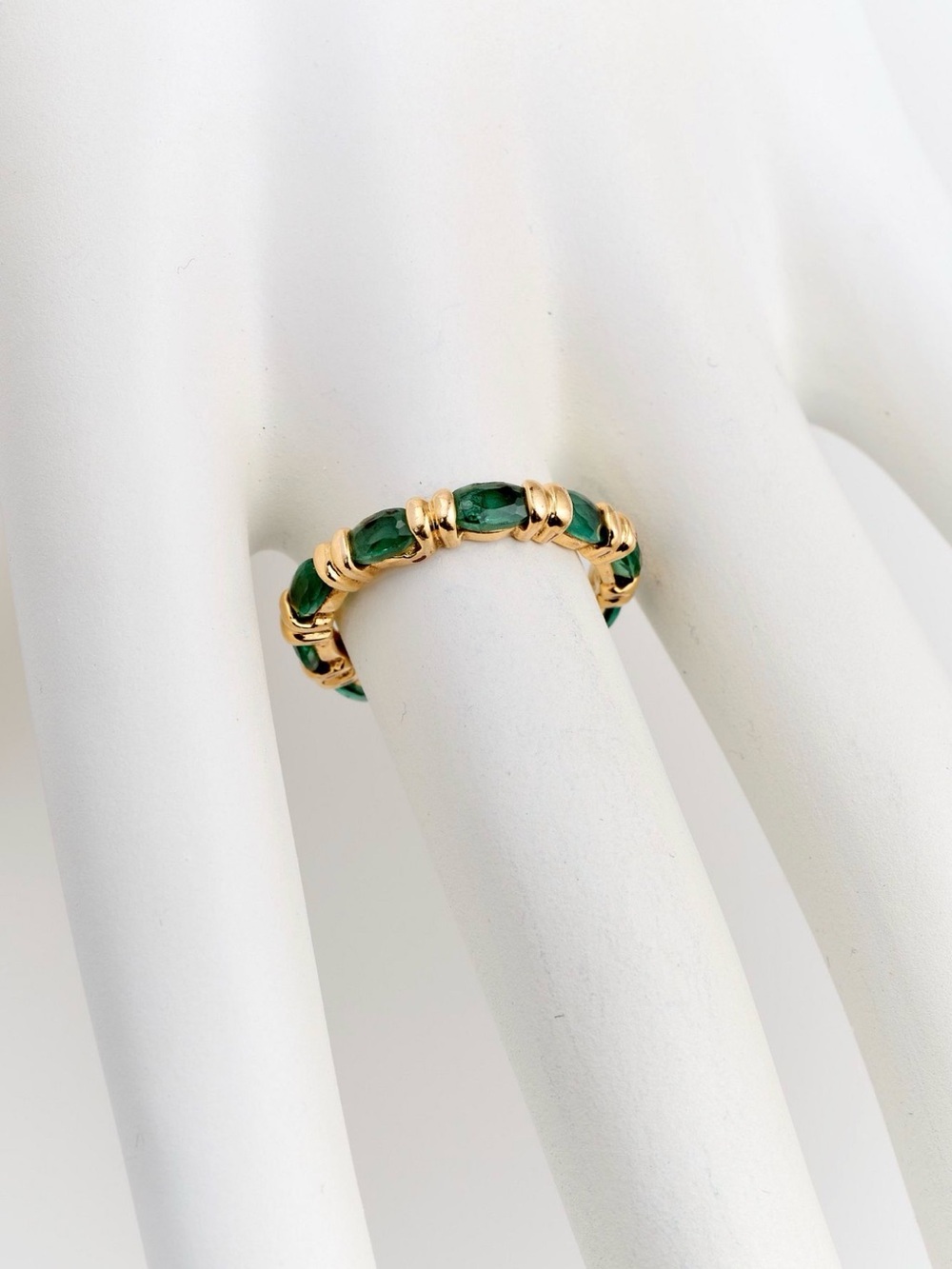 Camrose & Kross JBK Gold plated  Ring with Emerald Green gemStones